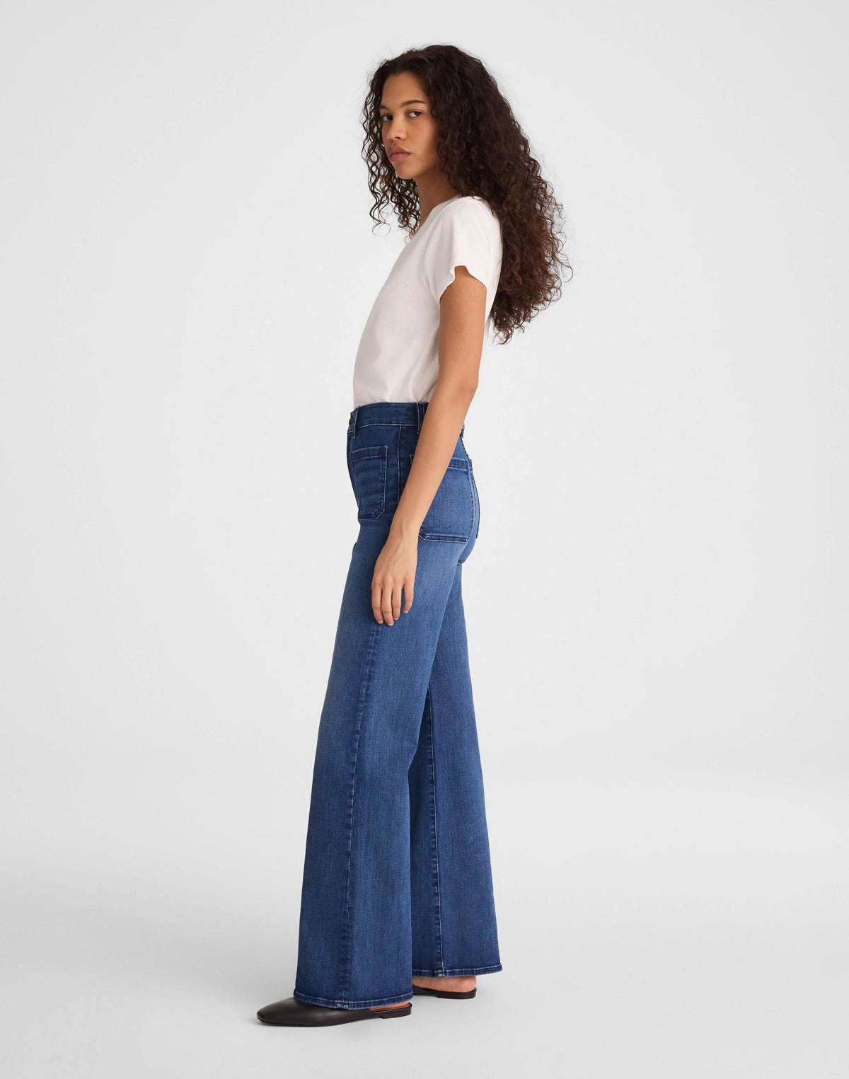 Madewell The Petite Emmy Wide-Leg Jean Pelion Wash