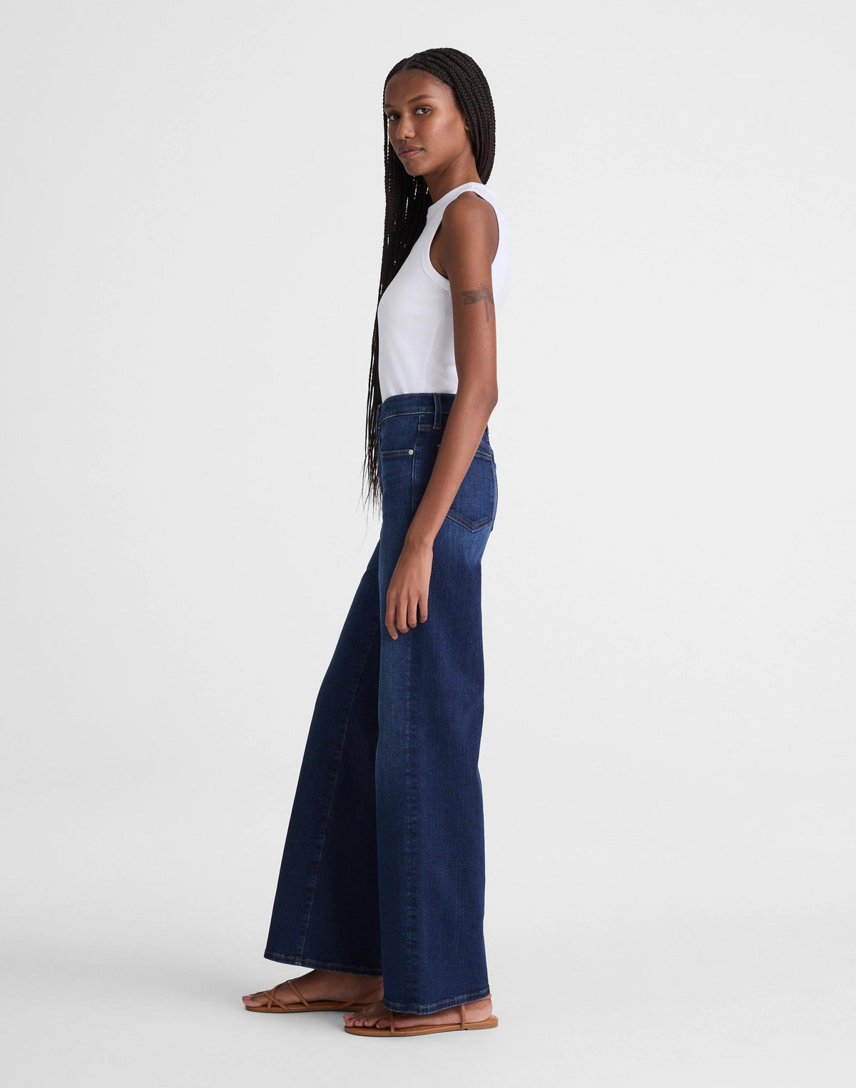 Madewell The Tall Wide-Leg Jean in Super Stretch Deep Ocean Wash