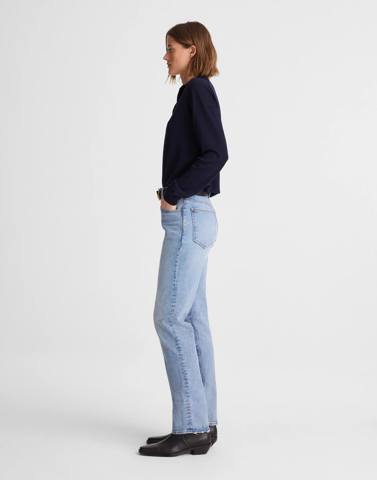 Madewell The Tall Longline Straight Jean Raebrook Wash