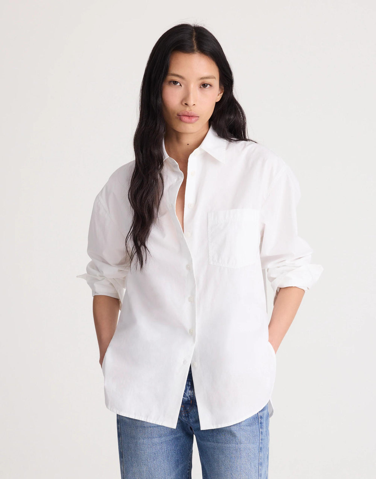 Madewell The Easy Shirt in Poplin White