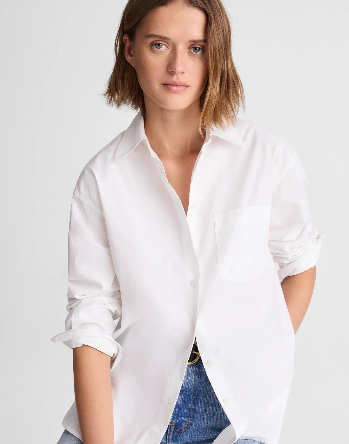 Madewell The Easy Shirt in Poplin White
