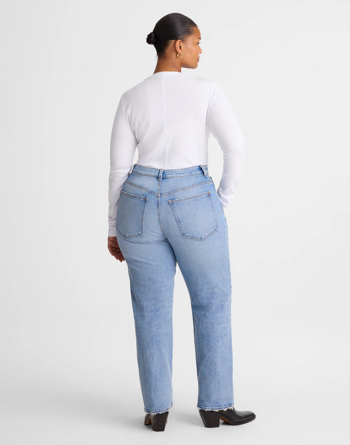 Madewell The Plus Longline Straight Jean Raebrook Wash