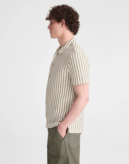 Madewell Textured-Knit Short-Sleeve Shirt Vintage Ivory