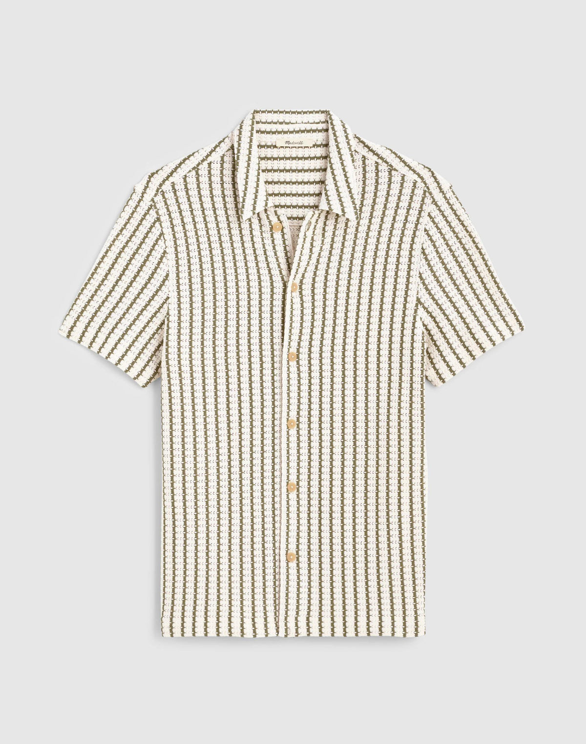 Madewell Textured-Knit Short-Sleeve Shirt Vintage Ivory