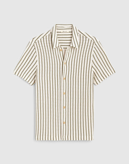 Madewell Textured-Knit Short-Sleeve Shirt Vintage Ivory
