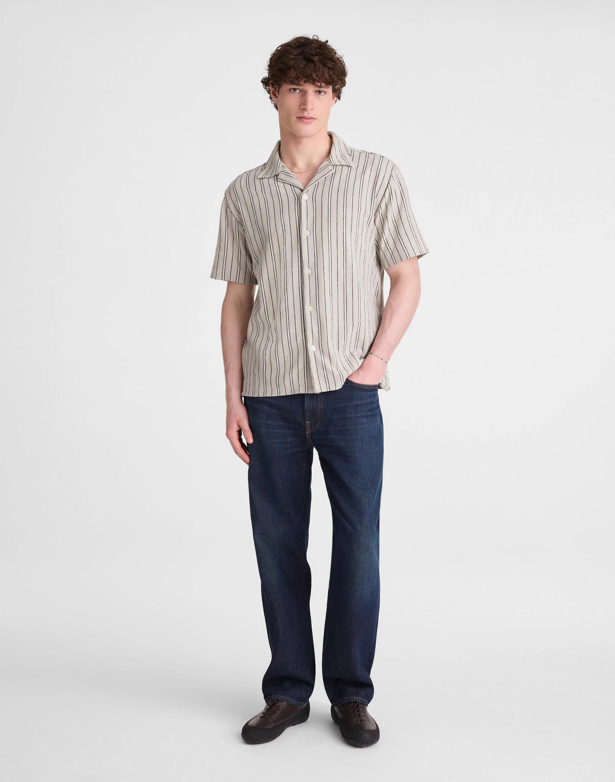 Madewell The Camp Shirt in Seaport Terry Dusty Celadon