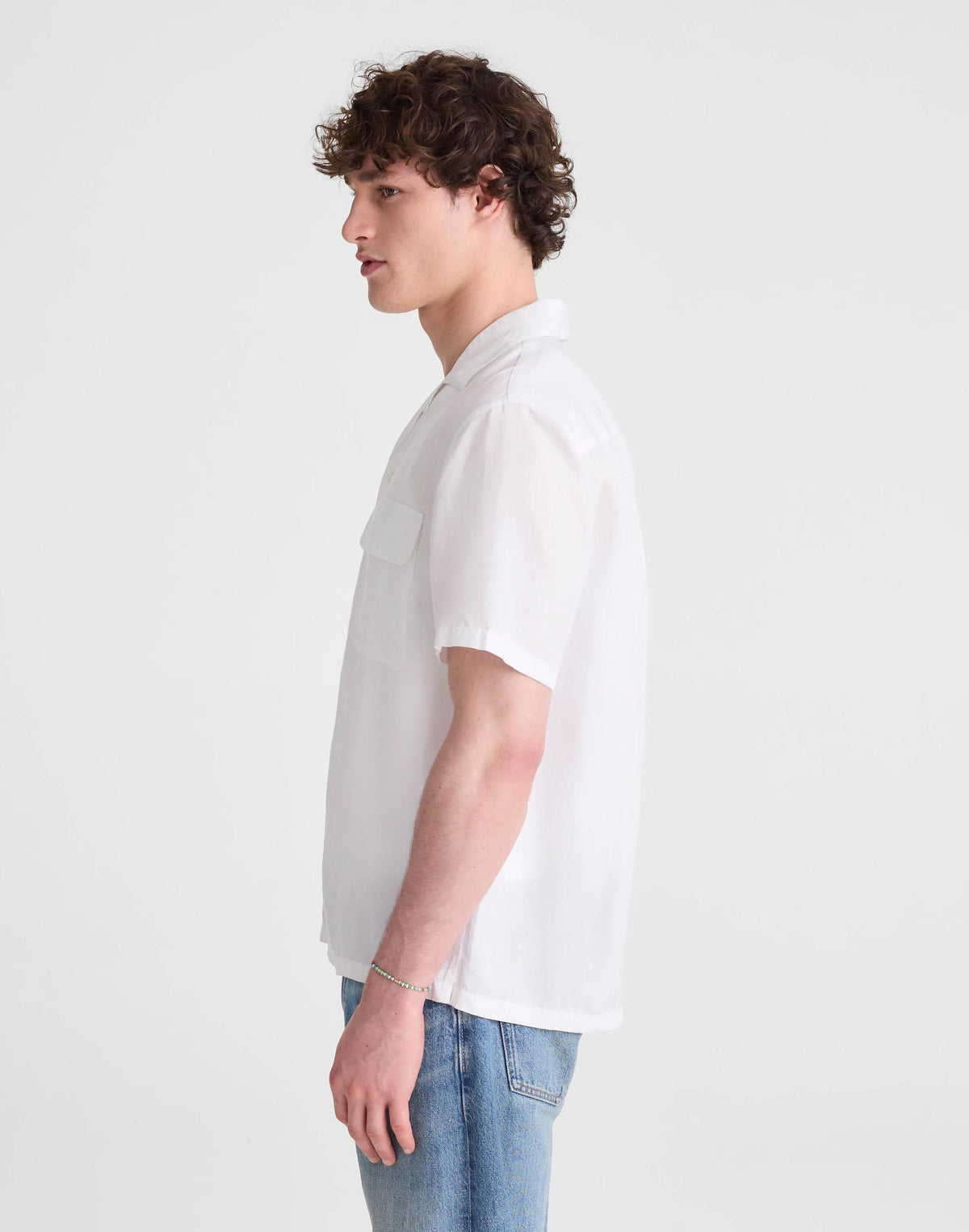 Madewell Short-Sleeve Camp Shirt in Archive Linen Blend White