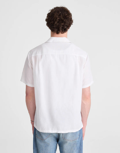 Madewell Short-Sleeve Camp Shirt in Archive Linen Blend White