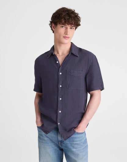 Madewell The Allday Short-Sleeve Shirt in Linen Ink