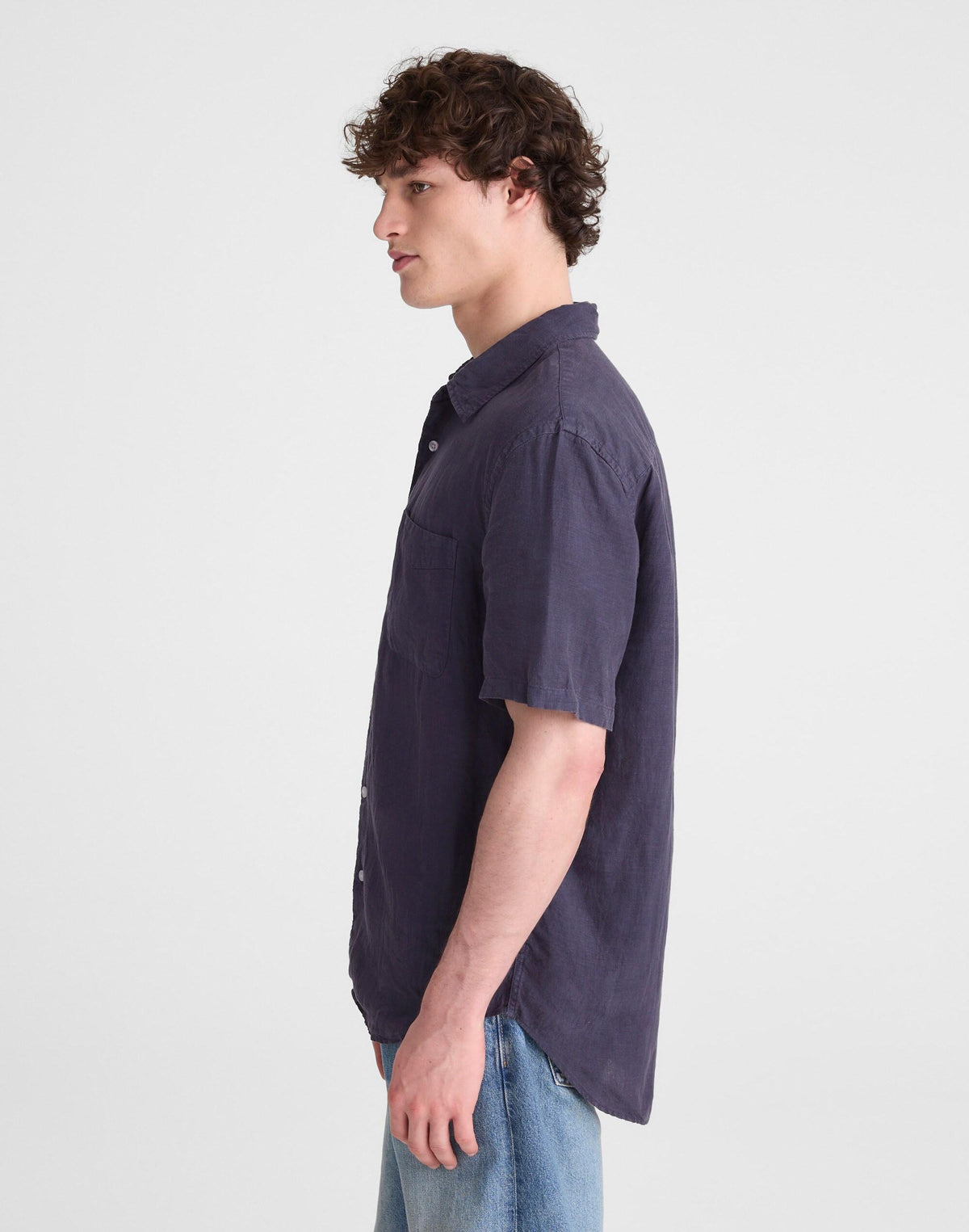 Madewell The Allday Short-Sleeve Shirt in Linen Ink