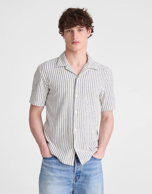 Madewell The Camp Shirt in Seaport Terry Petrol Navy