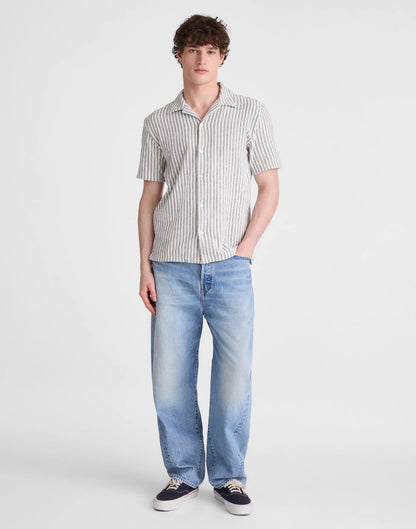 Madewell The Camp Shirt in Seaport Terry Petrol Navy