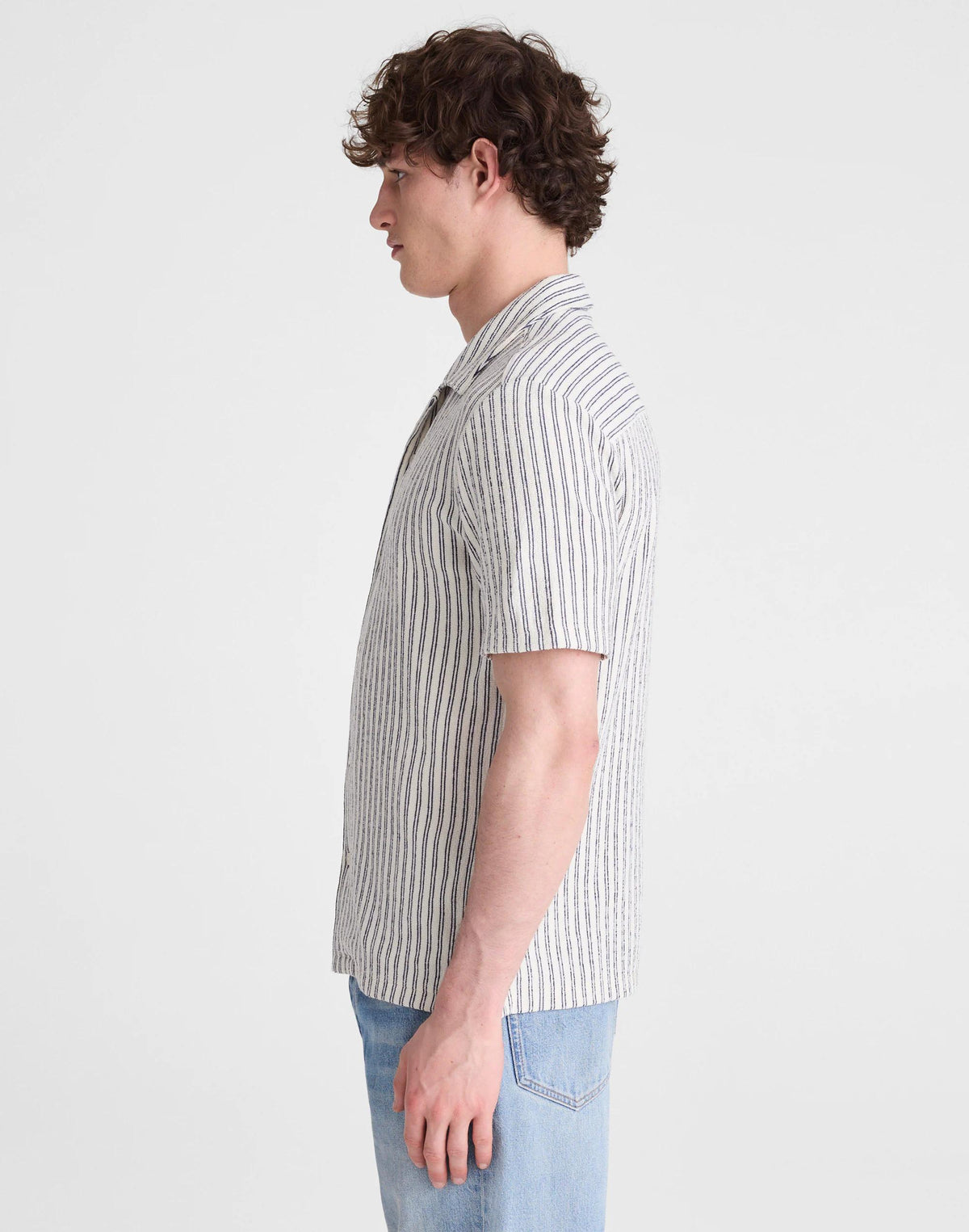 Madewell The Camp Shirt in Seaport Terry Petrol Navy