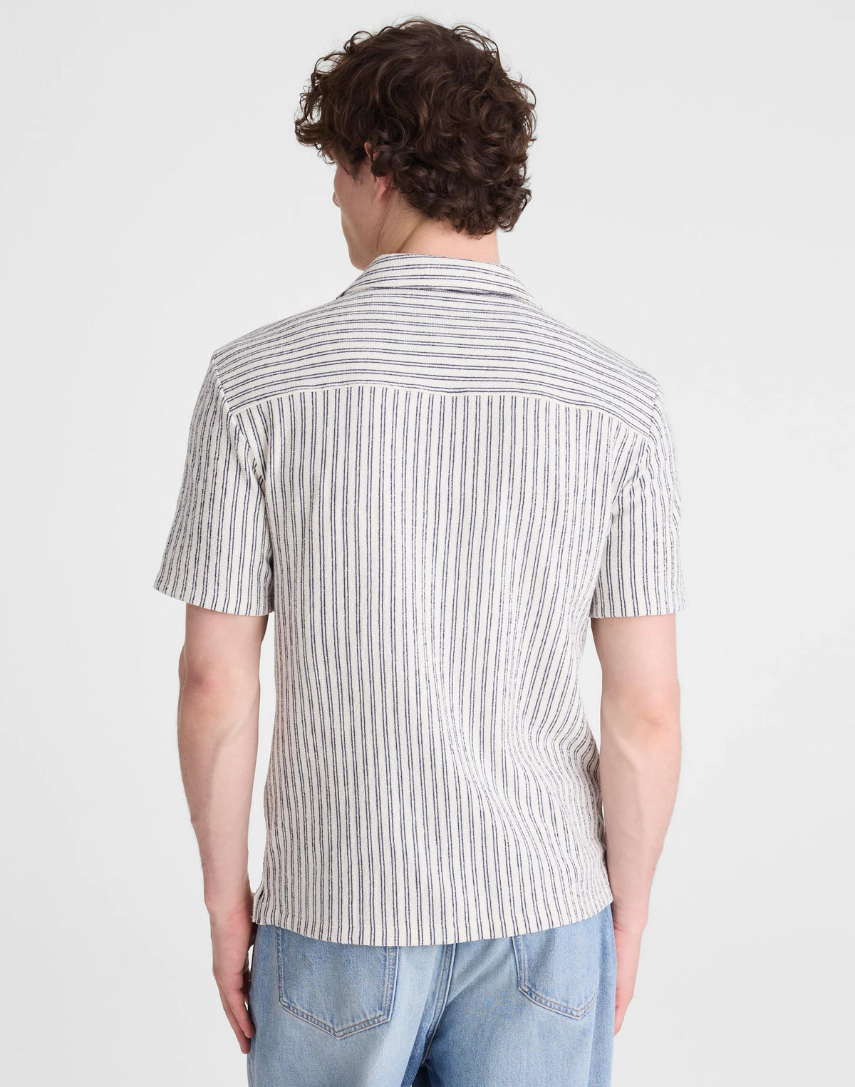 Madewell The Camp Shirt in Seaport Terry Petrol Navy
