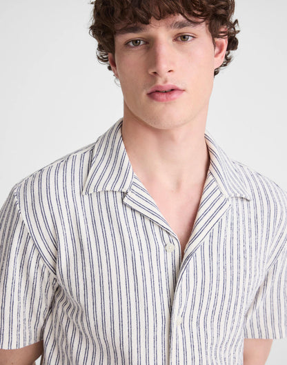 Madewell The Camp Shirt in Seaport Terry Petrol Navy