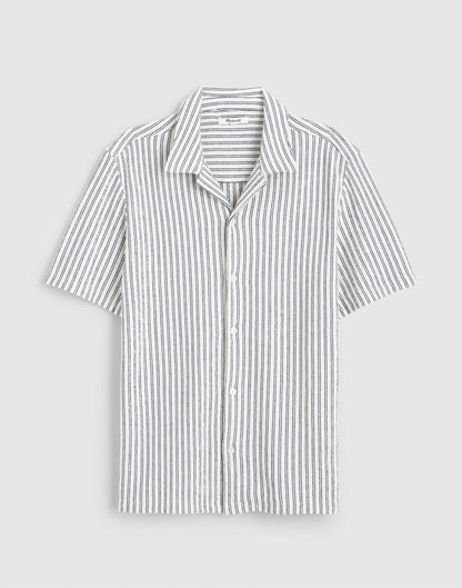 Madewell The Camp Shirt in Seaport Terry Petrol Navy