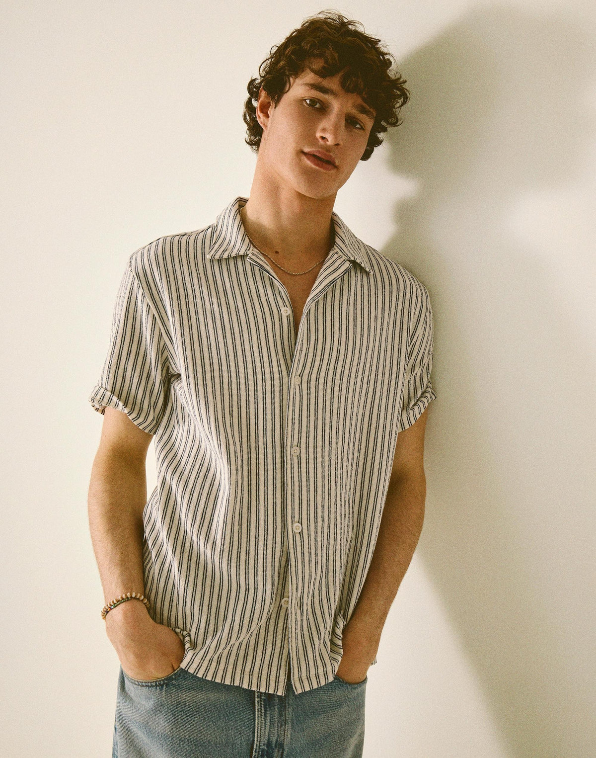 Madewell The Camp Shirt in Seaport Terry Petrol Navy