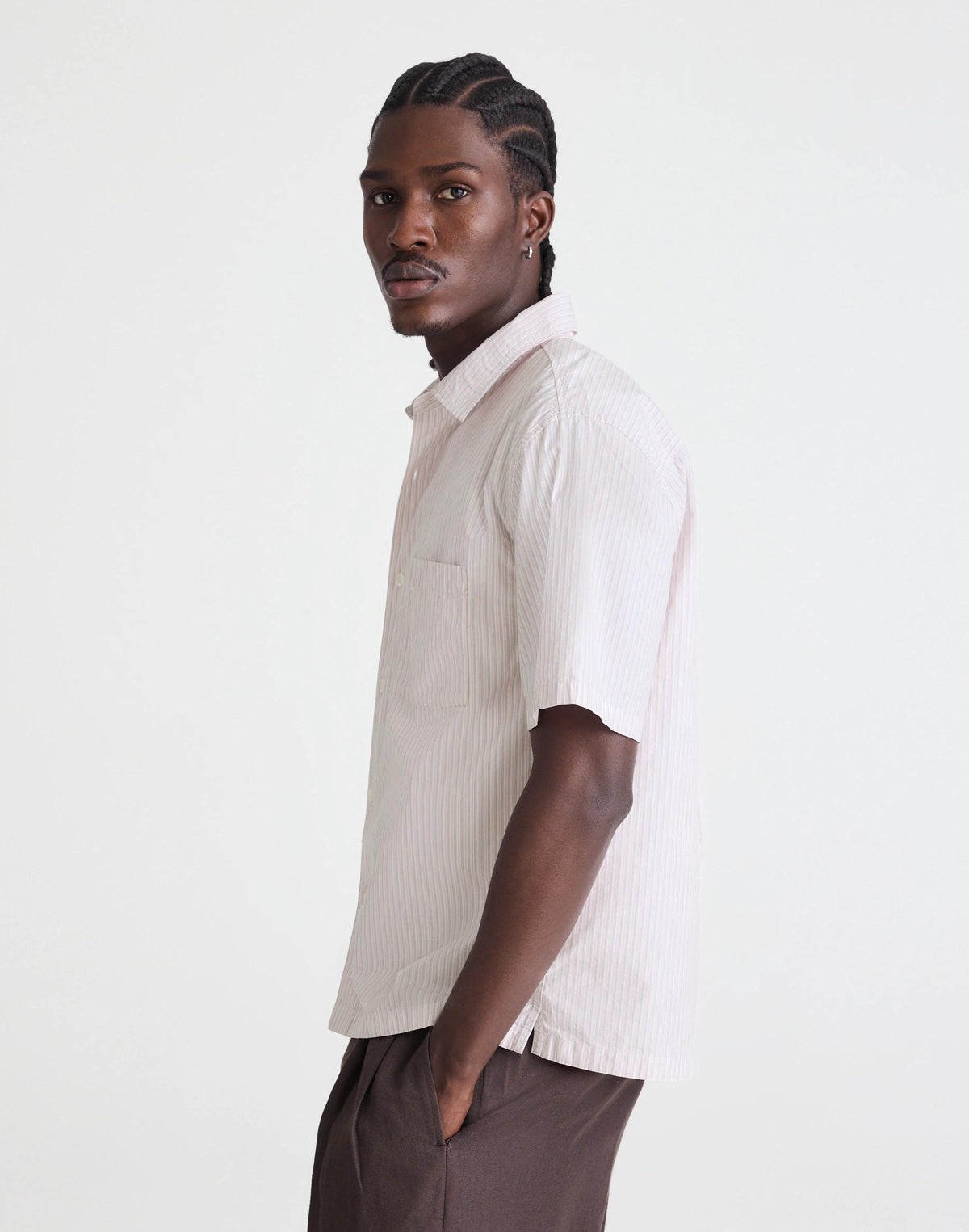 Madewell Boxy Cropped Shirt in Crisp Poplin Mini Shirting Stripe
