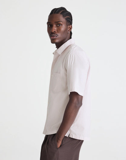 Madewell Boxy Cropped Shirt in Crisp Poplin Mini Shirting Stripe