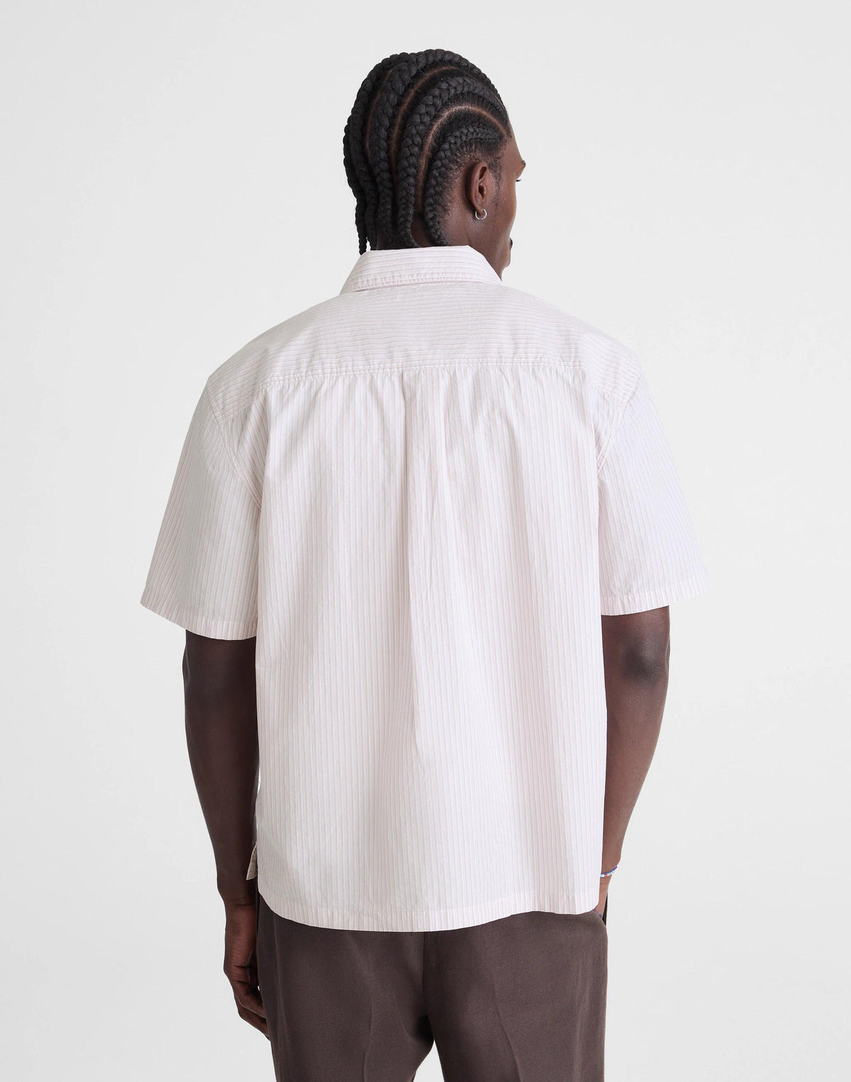 Madewell Boxy Cropped Shirt in Crisp Poplin Mini Shirting Stripe