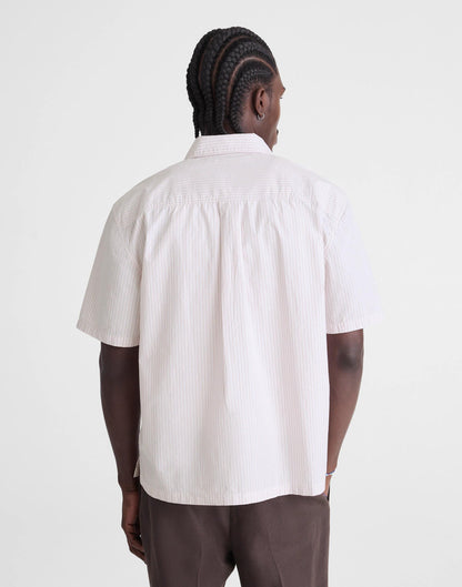 Madewell Boxy Cropped Shirt in Crisp Poplin Mini Shirting Stripe