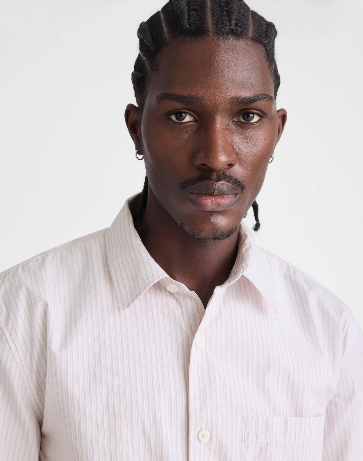 Madewell Boxy Cropped Shirt in Crisp Poplin Mini Shirting Stripe