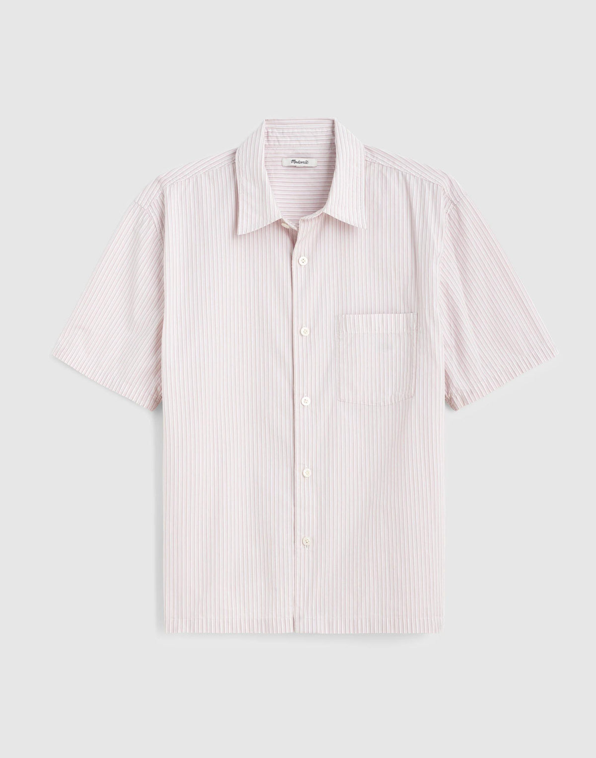 Madewell Boxy Cropped Shirt in Crisp Poplin Mini Shirting Stripe