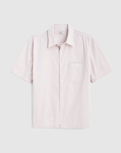 Madewell Boxy Cropped Shirt in Crisp Poplin Mini Shirting Stripe