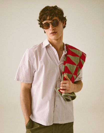 Madewell Boxy Cropped Shirt in Crisp Poplin Mini Shirting Stripe