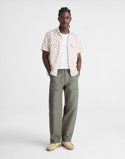 Madewell Short-Sleeve Camp Shirt in Archive Linen Blend Vintage Ivory
