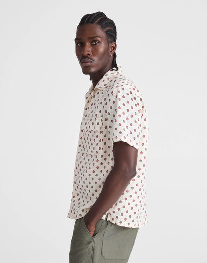 Madewell Short-Sleeve Camp Shirt in Archive Linen Blend Vintage Ivory