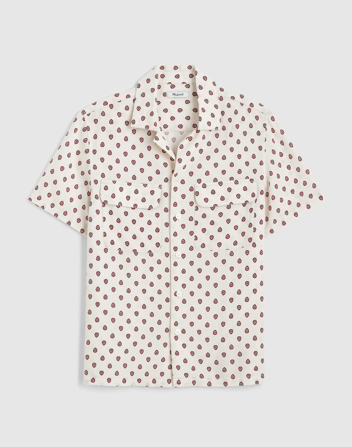 Madewell Short-Sleeve Camp Shirt in Archive Linen Blend Vintage Ivory