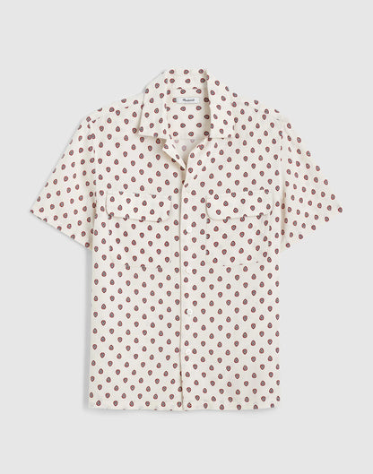 Madewell Short-Sleeve Camp Shirt in Archive Linen Blend Vintage Ivory