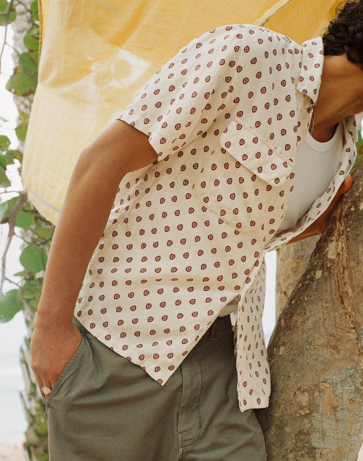 Madewell Short-Sleeve Camp Shirt in Archive Linen Blend Vintage Ivory