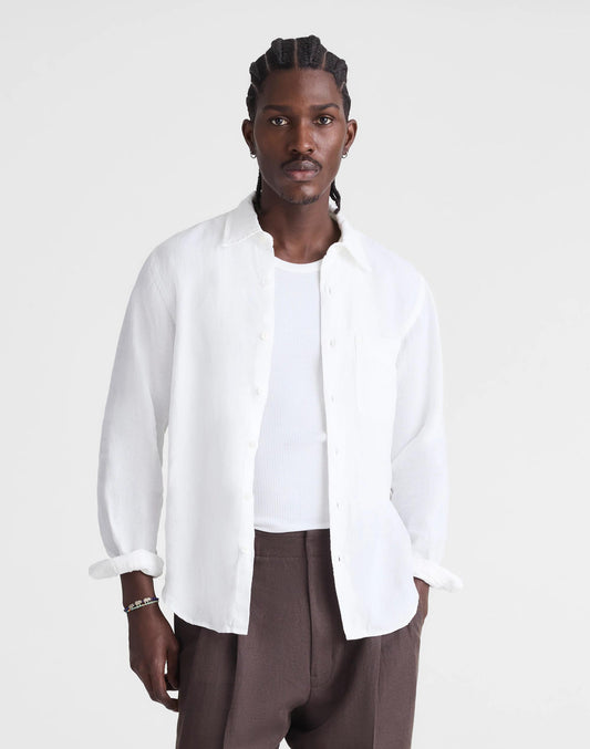 Madewell Button-Up Shirt in Linen White