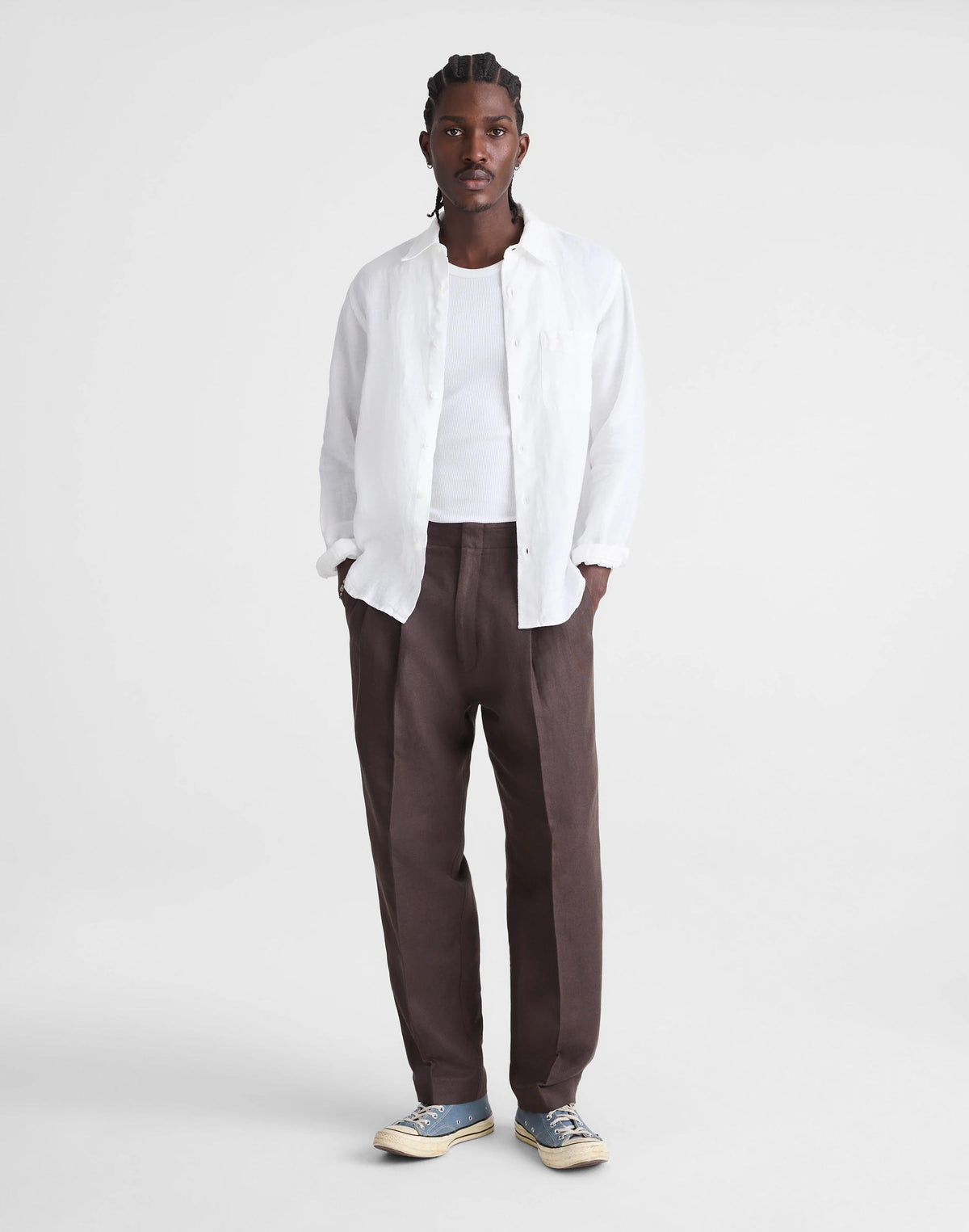 Madewell Button-Up Shirt in Linen White