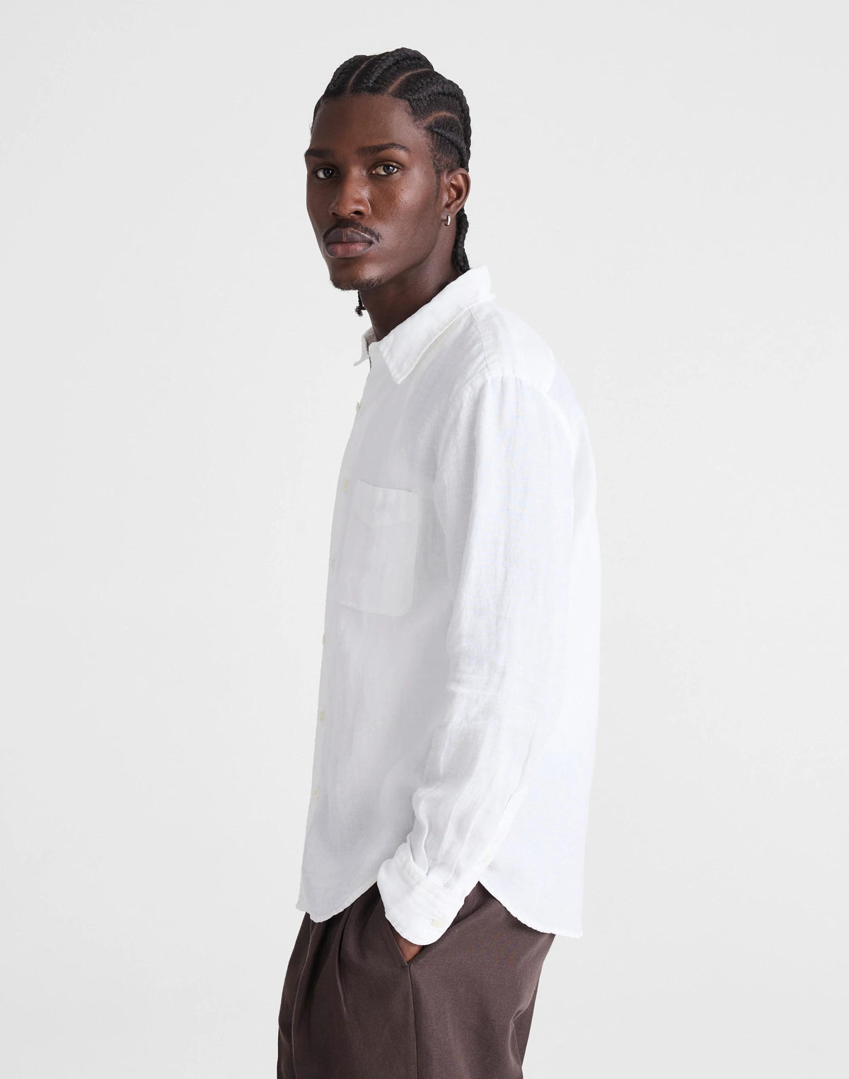 Madewell Button-Up Shirt in Linen White