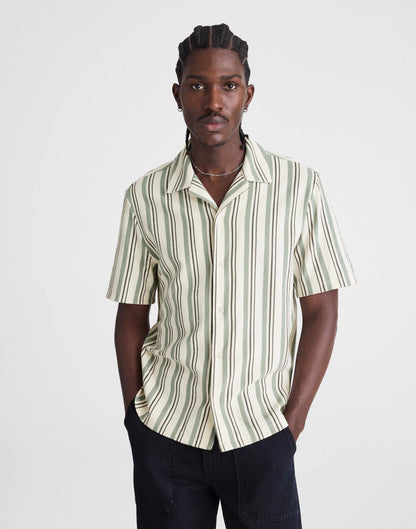 Madewell The Camp Shirt in Seaport Terry Frosted Cypress