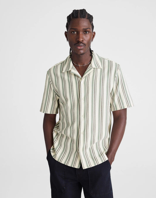 Madewell The Camp Shirt in Seaport Terry Frosted Cypress