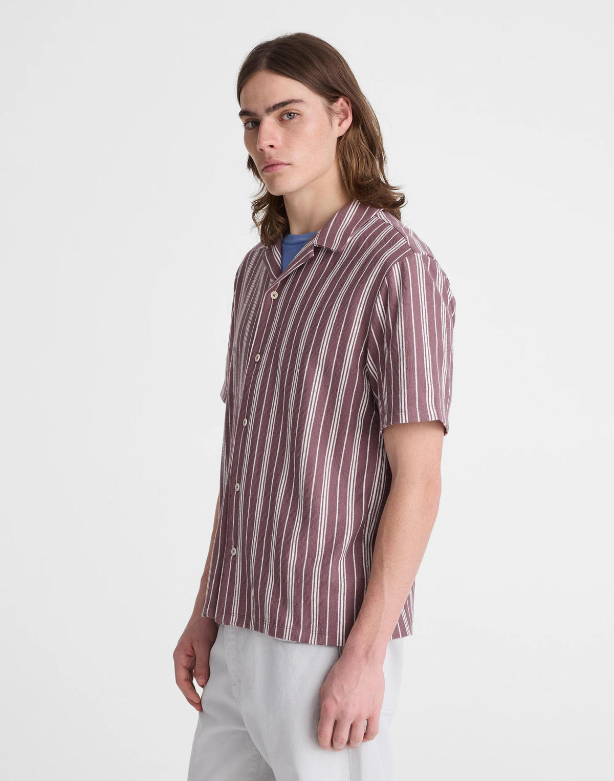 Madewell The Camp Shirt in Seaport Terry Chalked Fig