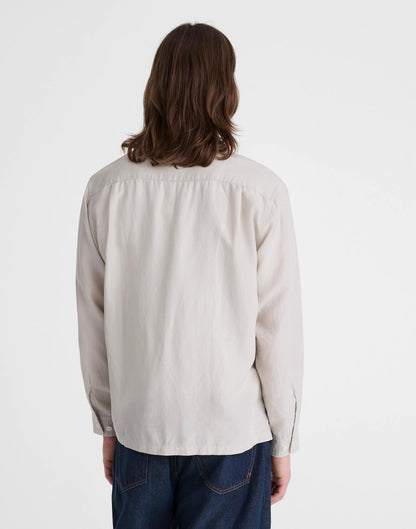 Madewell The Long-Sleeve Camp Shirt in Archive Linen Blend Form Grey