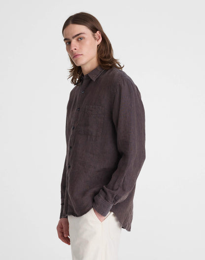 Madewell Button-Up Shirt in Linen Chocolate