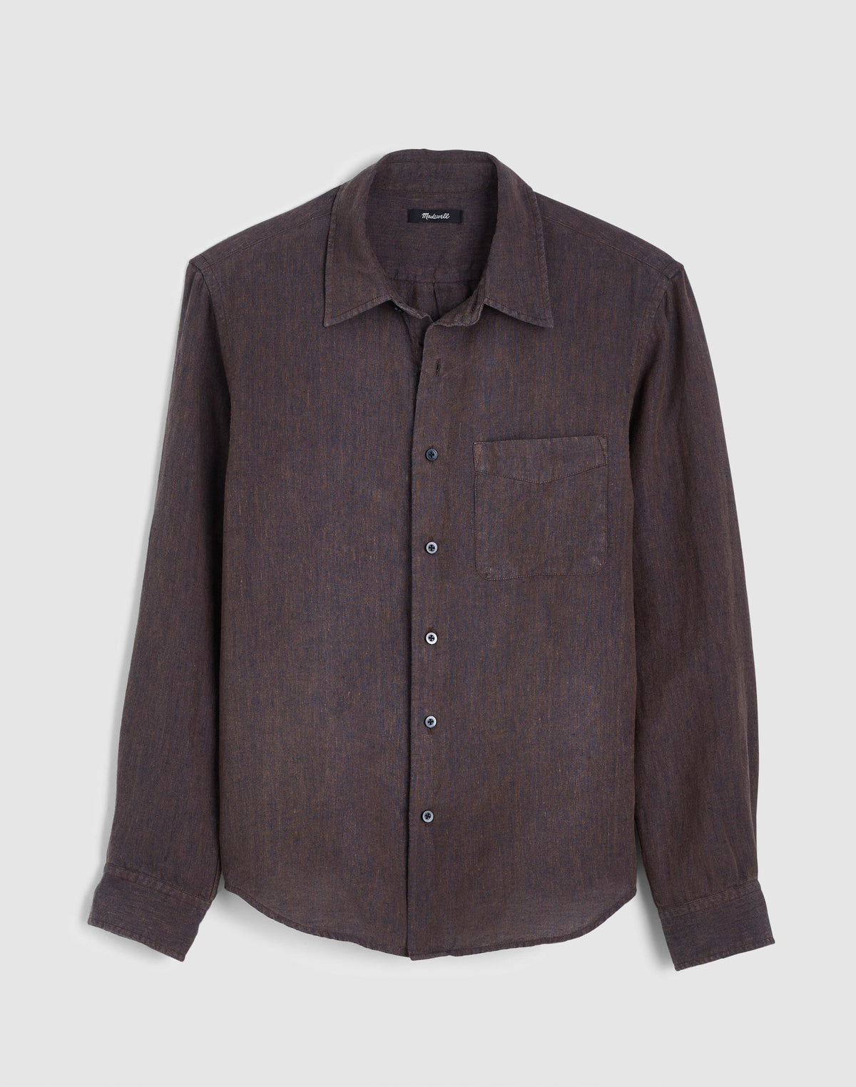 Madewell Button-Up Shirt in Linen Chocolate