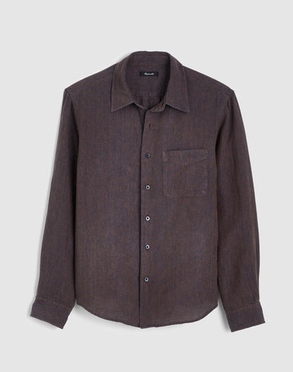Madewell Button-Up Shirt in Linen Chocolate