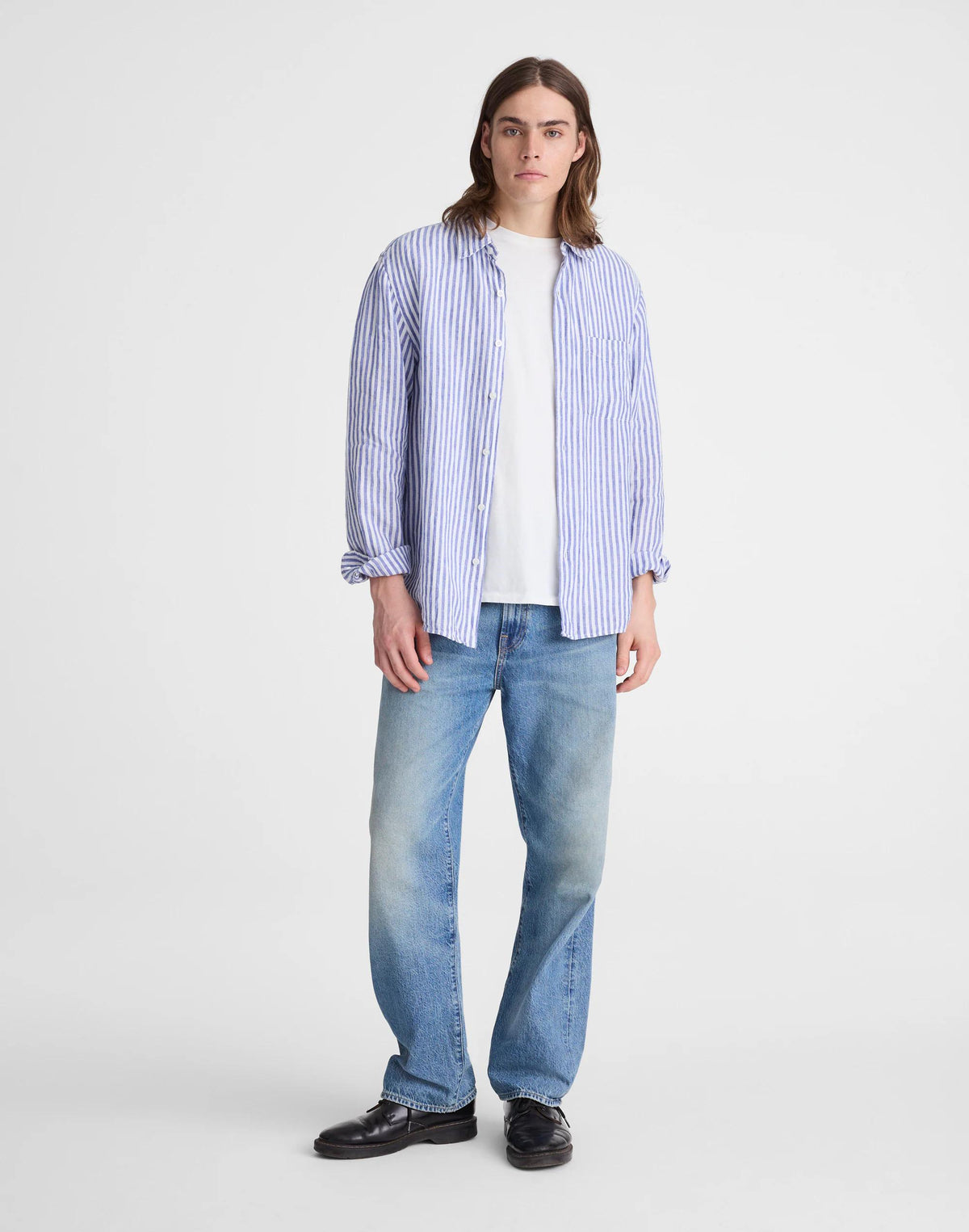 Madewell Button-Up Shirt in Linen Stripe