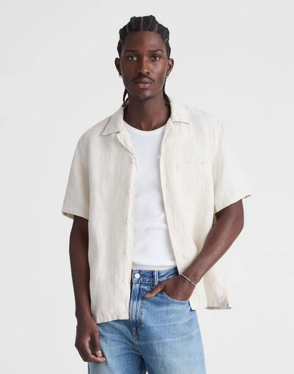 Madewell Short-Sleeve Camp Shirt in Linen Bleached