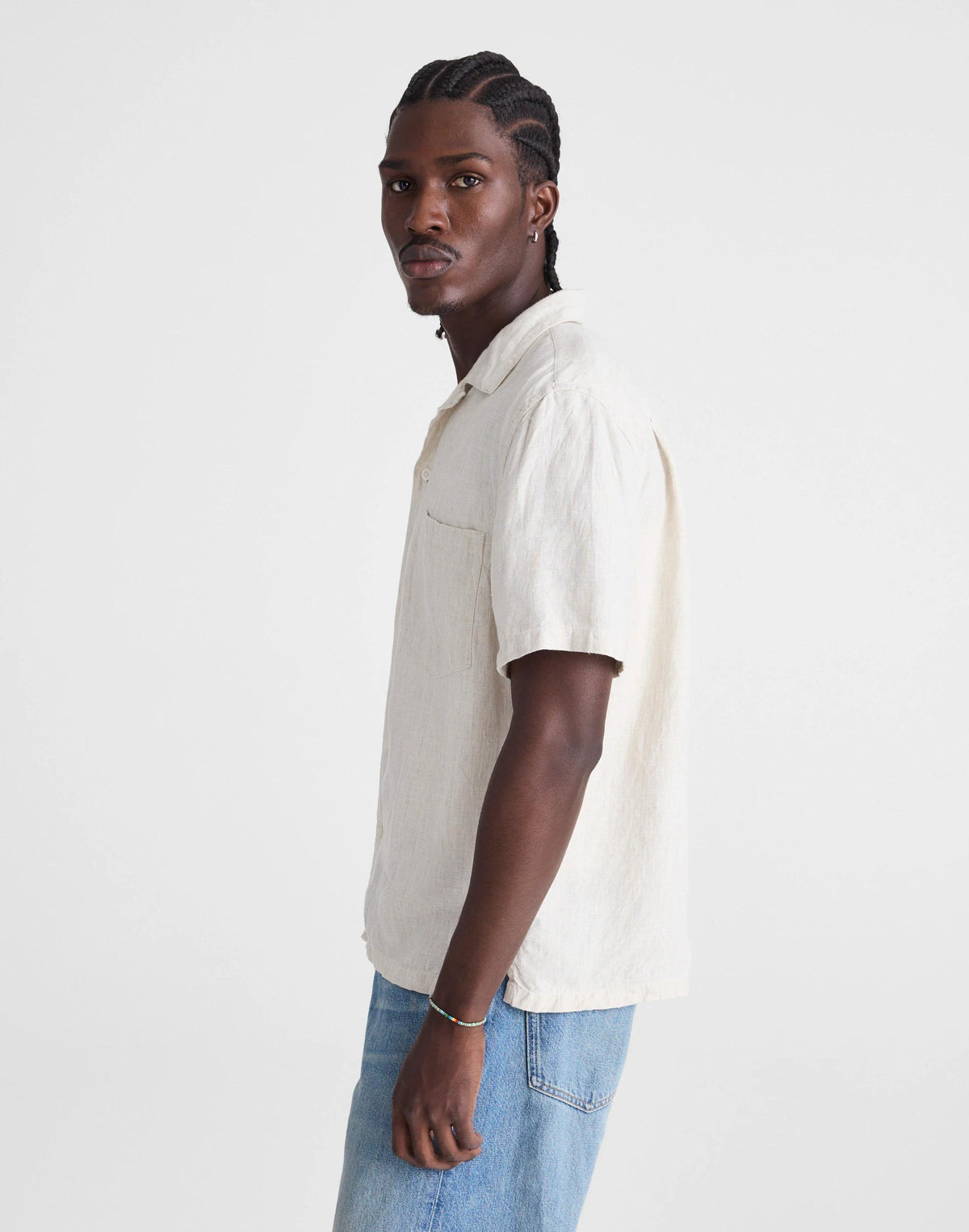 Madewell Short-Sleeve Camp Shirt in Linen Bleached