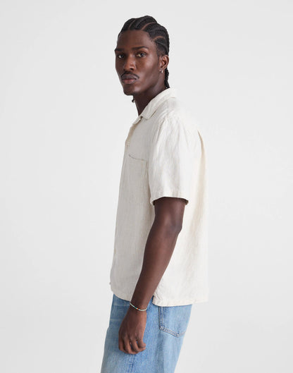Madewell Short-Sleeve Camp Shirt in Linen Bleached