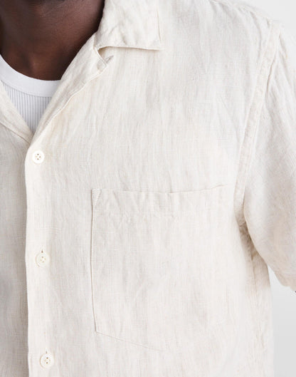 Madewell Short-Sleeve Camp Shirt in Linen Bleached