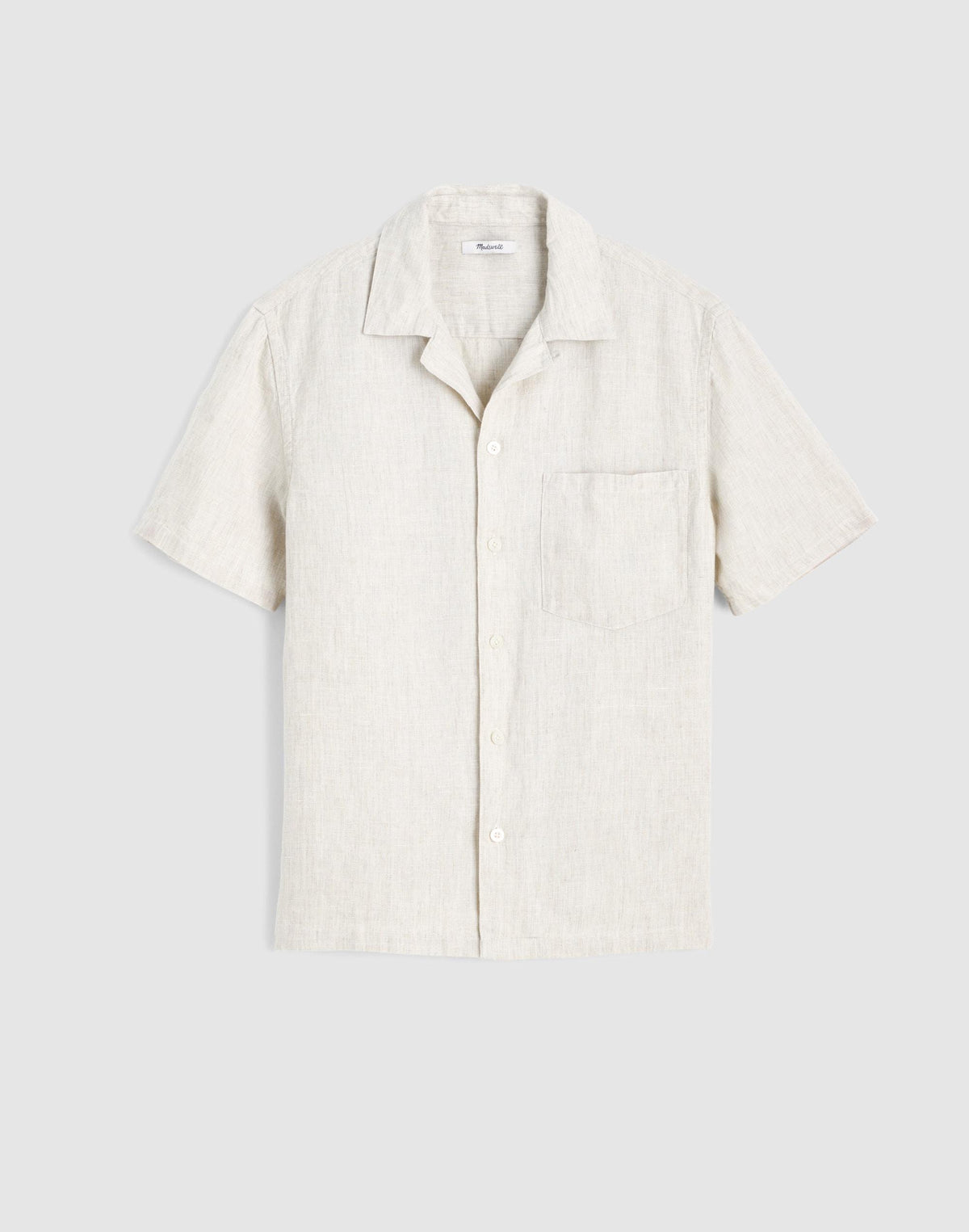 Madewell Short-Sleeve Camp Shirt in Linen Bleached